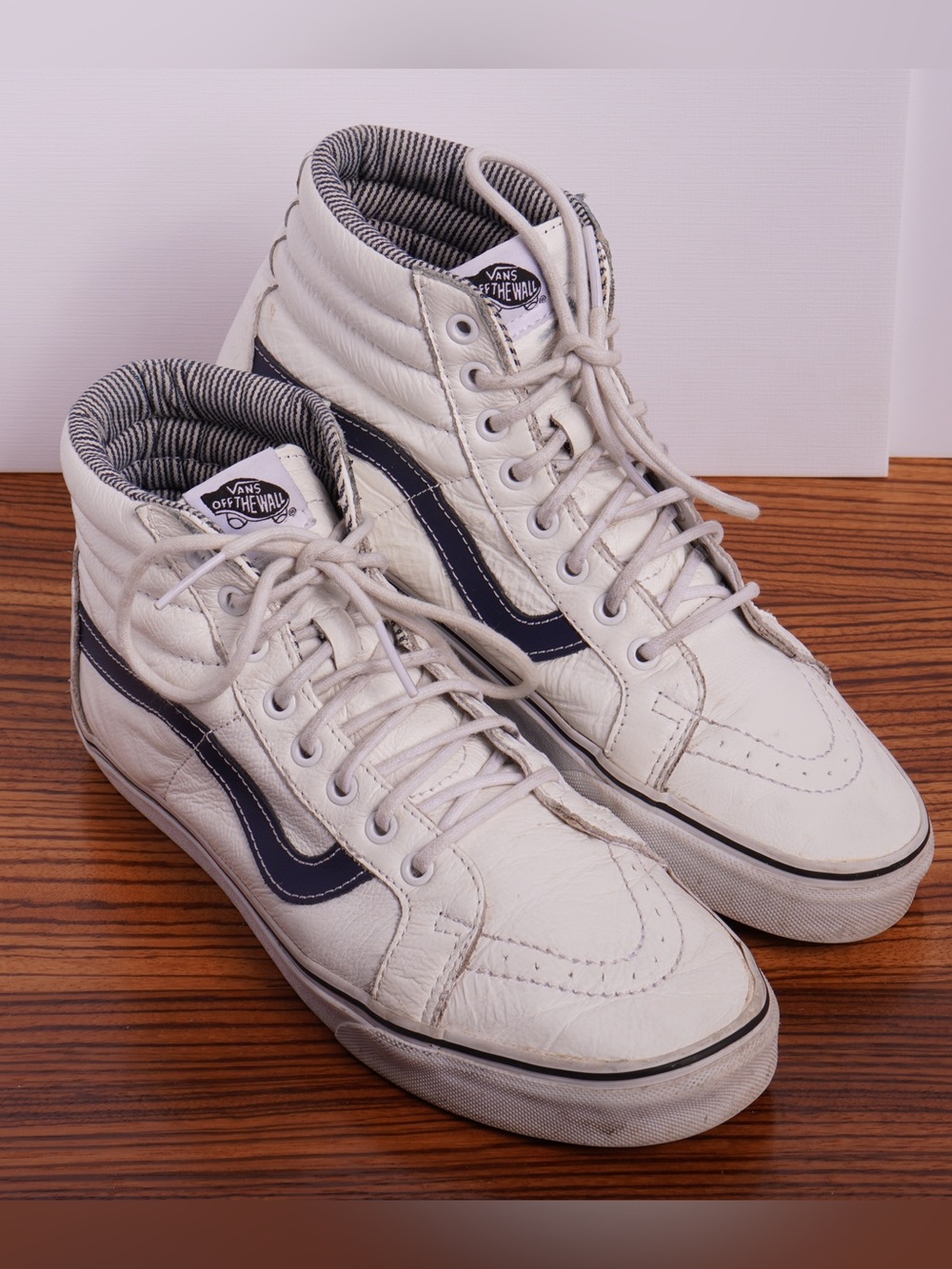 Leather hi-top vans